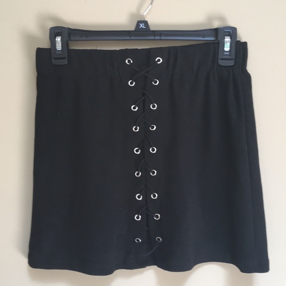 suzette Dresses & Skirts - Suzette Black Faux Suede Mini skirt Size M